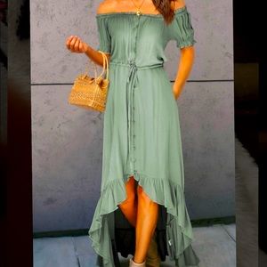 Olive Flowy Dress